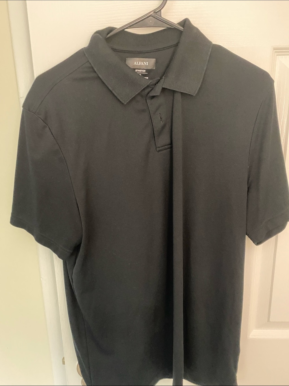 Alfani Black Stretch Polo Shirt with Classic Collar